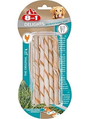 1001 Delights Pro Dental Twisted Sticks Burgu Çubuklar 10'lu, 55 gr Köpek Ödülü