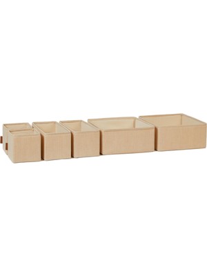 1001 6'lı Jüt Keten Kumaş Çekmece Içi Düzenleyici Kutu 2 Adet 28 x 28 x 13/2 Adet 28 x 13 x 13/2 A