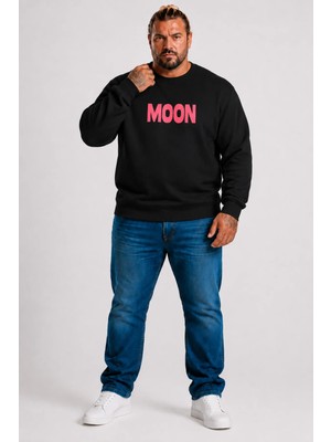 Moc Grande Mocgrande Büyük Beden Erkek Sweat Moon 22731 SIYAH