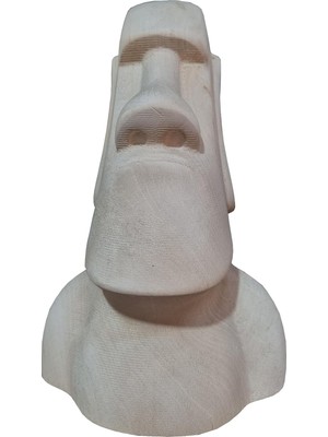 1001 Ahşap Dekoratif Büst Heykeli Moai Totem