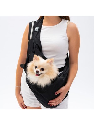 1001 Siyah Crossbody Küçük Irk Köpek Çapraz Taşıma Çantası