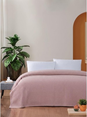 1001 Macar Tek Kişilik Pike Pamuklu Yatak Örtüsü 170X230 Pembe