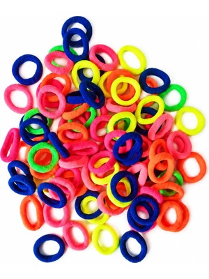 1001 Renkli Mini Lastik Toka – Yumuşak Esnek Saç Lastiği, Bebek ve Çocuklar Için Zararsız 95 Ade