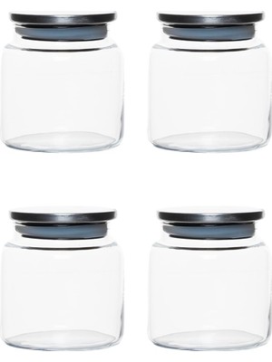 Esranın Dünyası Porsima 4403 Bormio Metal Kapaklı 4lü Cam Kavanoz Seti Vakum Kapaklı Saklama Düzenleme Kabı Seti 650ML