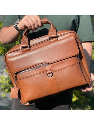 1001 Hakiki Deri Evrak ve Laptop Çantası/uzun Askılı Büyük Boy Laptop Çanta / 15,6 Inç