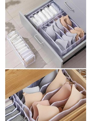 1001 Şeffaf Sütyen Düzenleyici Çekmece Dolap Içi Organizer 8 Bölmeli (36 x 29 x 12 Cm)