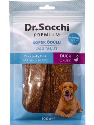 1001 Premium Ördek Kuru Kesim Jerky Tahılsız Köpek Ödülü 100 gr
