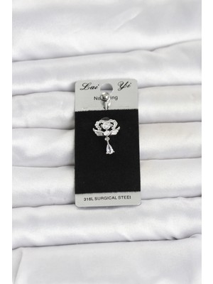 My Best Store 316L Cerrahi Çelik Zirkon Taşlı Kanatlı Model Göbek Piercing TJ-PR1375