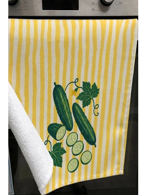 Valerine Life El Kurulama Havlusu 30X50CM Mutfak, Fırın Için Pamuklu Emici Çıtır Salatalık