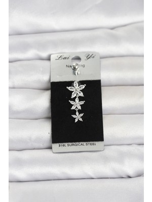 My Best Store 316L Cerrahi Çelik Sallantılı Sıralı Lotus Model Göbek Piercing TJ-PR1406