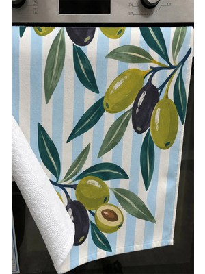 Valerine Life El Kurulama Havlusu 30X50CM Mutfak, Fırın Için Pamuklu Emici Zeytin Hasadı