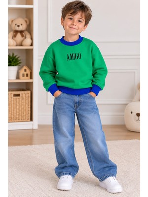 Erkek Çocuk Yazı Baskılı 3 Ip Sweatshirt