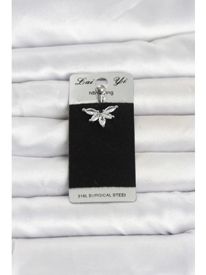 My Best Store 316L Cerrahi Çelik Zirkon Taşlı Göbek Piercing TJ-PR1393
