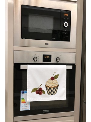 Valerine Life El Kurulama Havlusu 30X50CM Mutfak, Fırın Için Pamuklu Emici Damalı Kek