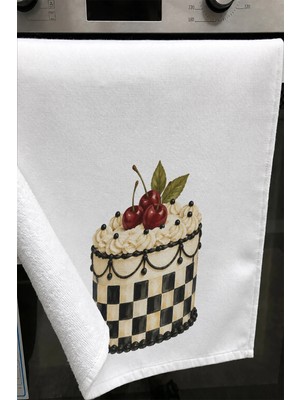 Valerine Life El Kurulama Havlusu 30X50CM Mutfak, Fırın Için Pamuklu Emici Krema Şöleni
