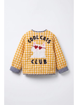 Magu Kız Çocuk Cool Cats Club Pötikare Kapitone Ceket