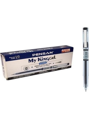 Pensan 6405 Tükenmez Kalem My-King Jel Metal Klips 0.5 mm  (1 Paket 12 Adet)