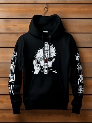 BarsDepo Gojo Baskılı Hoodie Sweatshirt %100 Pamuk | Supriz Hediyeli