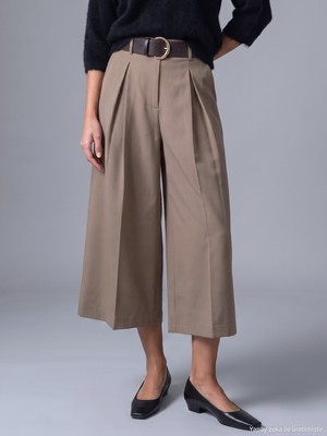 Dilvin 72796 Kemerli Culotte Pantolon-Bej