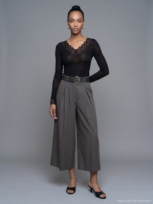 Dilvin 72796 Kemerli Culotte Pantolon-Haki