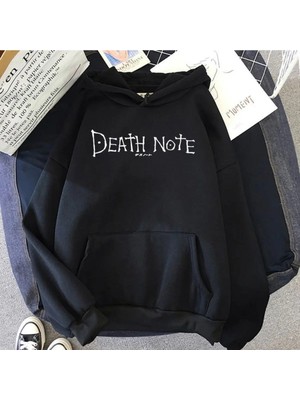 BarsDepo Death Note Baskılı Hoodie Sweatshirt %100 Pamuk | Supriz Hediyeli