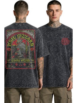 Fuddy Moda Unisex Oversize Rock Band King Gizzard And The Lizard Wizard Sırt Baskılı Yıkamalı Tişört