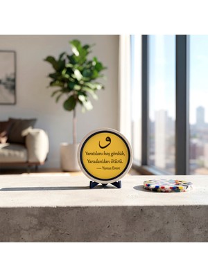 Miawiki Anlamlı Mesajlı Modern Masaüstü Aksesuarı Çalışma Alanlarınıza Sofistike Bir Dokunuş 10X10 cm