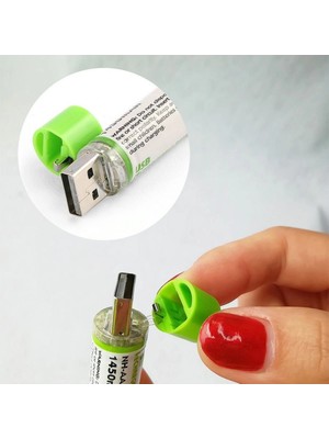 USB ile Şarj Olabilen 2 Li 1450 Mah Lityum Şarjlı Kalem Pil ( Lisinya )