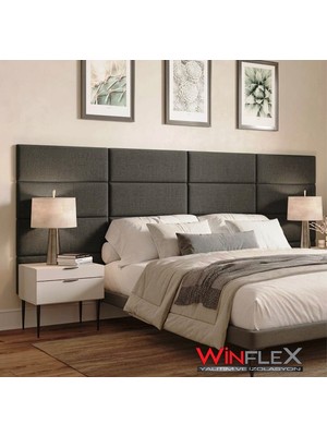 Winflex  (25X50CM) Dikdörtgen Kumaş Kaplı Akustik Panel-(1 Adet) Antrasit