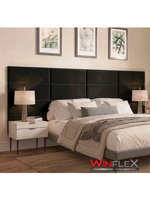 Winflex  (25X50CM) Dikdörtgen Kumaş Kaplı Akustik Panel-(1 Adet) Siyah