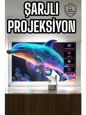 Taşınabilir Sinema Oyun Projektörü Akıllı Projeksiyon Android 11 Yeni Nesil - Lisinya