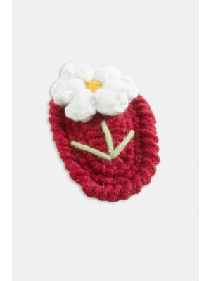 Fantastik Store El Yapımı Papatya Işlemeli Örgülü Çıtçıtlı Toka