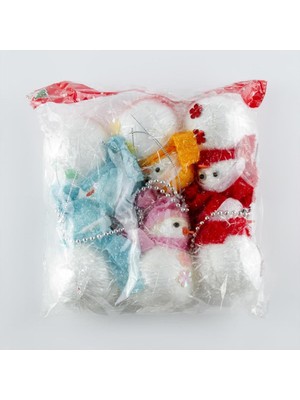 Fantastik Store 6'lı Kardan Adam Yılbaşı Ağaç Süsü 12 cm
