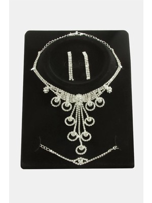 Fantastik Store Halka Taşlı Lüks Set Kolye