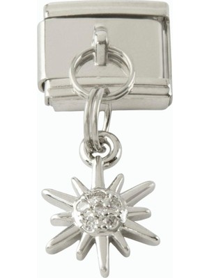 Fantastik Store Yıldız Zirkon Taşlı Sallatılı Çelik Charm