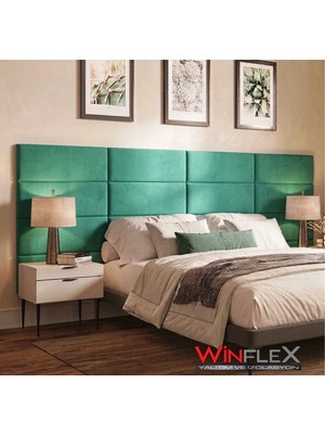 Winflex  (25X50CM) Dikdörtgen Kumaş Kaplı Akustik Panel-(1 Adet) Su Yeşil
