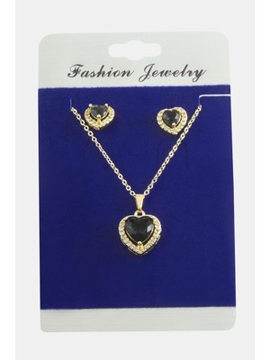Fantastik Store Kalp Zirkon Taşlı Set Kolye