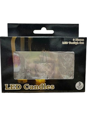 Dorasan 3'li Kristal LED Mum