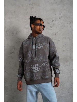 Fantastik Store Erkek 3 Iplik Pamuklu Kapüşonlu Kanguru Cepli Sweatshirt Hoodie -  Gri