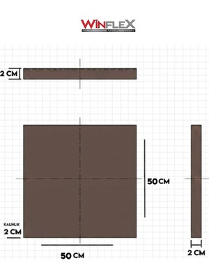 Winflex Kare  Kumaş Kaplı Akustik Panel  50X50 Cm(1 Adet) Turuncu