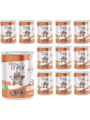 Aesco Prostar Yetişkin Kedi Somonlu Pate Yaş Mama 400 gr x 12 Adet