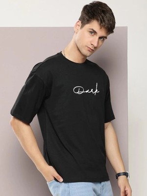 Fantastik Store Erkek Baskılı T-Shirt Kısa Kol Bisiklet Yaka Regular Fit Rahat Kalıp Tişört - Siyah