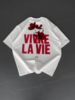 Fantastik Store Erkek Ön ve Arka Baskılı T-Shirt Kısa Kol Bisiklet Yaka Regular Fit Tişört - Beyaz
