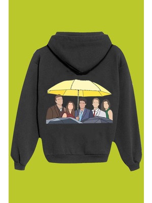 Aesco Tarzsokak Unisex Siyah How I Met Your Mother Sırt Baskılı Sweatshirt, Siyah, Xl