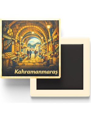 Aesco Kahramanmaraş - Kapalıçarşı - Baskılı Buzdolap Magneti Kare - 9x9 cm