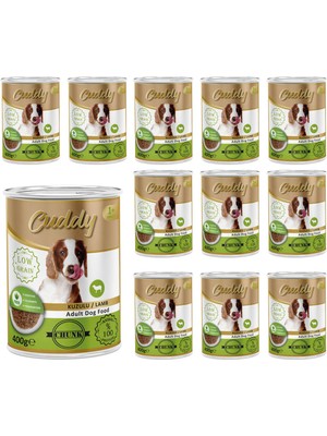 Aesco Cuddy Yetişkin Köpek Kuzulu ve Jöleli Konserve Mama 400 gr x 12 Adet