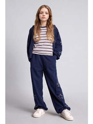 Aesco Defacto Pamuklu Baggy Fit Yıldız Baskılı Cepli Eşofman Altı Kız Çocuk H9740A826AU
