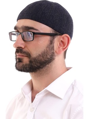 Aesco Ihvan Online Kışlık Yün Takke Çift Renk (Lacivert)