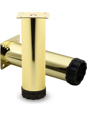 Aesco BADEM10 Akça Mobilya Kanepe Sehpa Tv Ünitesi Koltuk Ayağı Ayarlanabilir 15 cm Gold Altın Metal Baza Ayak