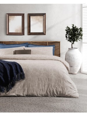 Aesco Cluny King Size Jakarlı Nevresim Takımı - Açık Bej